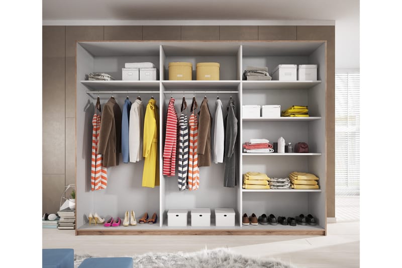 Vaatekaappi Jorbes 61x270 cm - Tiikki/Musta - Säilytys - Vaatesäilytys - Vaatekaappi