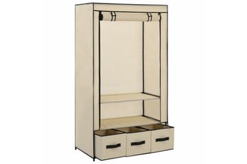 Vaatekaappi kerma 87x49x159 cm kangas - Kerma - Säilytys - Vaatesäilytys - Vaatekaappi