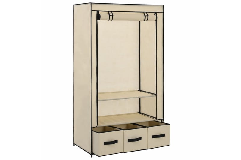 Vaatekaappi kerma 87x49x159 cm kangas - Kerma - Säilytys - Vaatesäilytys - Vaatekaappi