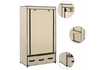 Vaatekaappi kerma 87x49x159 cm kangas - Kerma - Säilytys - Vaatesäilytys - Vaatekaappi