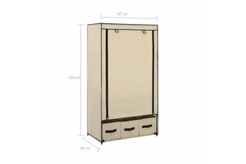 Vaatekaappi kerma 87x49x159 cm kangas - Kerma - Säilytys - Vaatesäilytys - Vaatekaappi