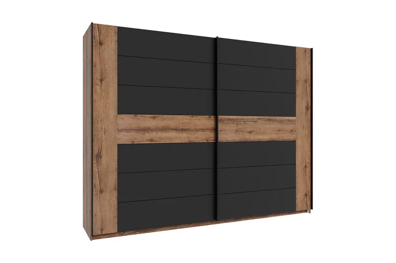 Vaatekaappi Kipo 62x270 cm, Ruskea/Musta