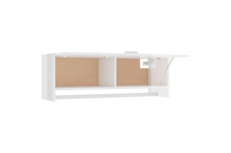 Vaatekaappi korkeakiilto valkoinen 100x32,5x35 cm lastulevy - Säilytys - Vaatesäilytys - Vaatekaappi