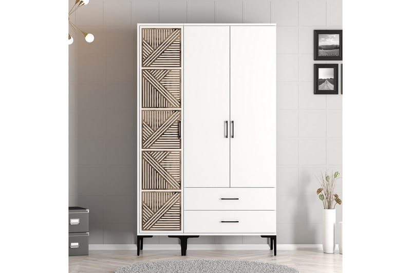 Vaatekaappi Kumsal 120 cm - Valkoinen - Säilytys - Vaatesäilytys - Vaatekaappi