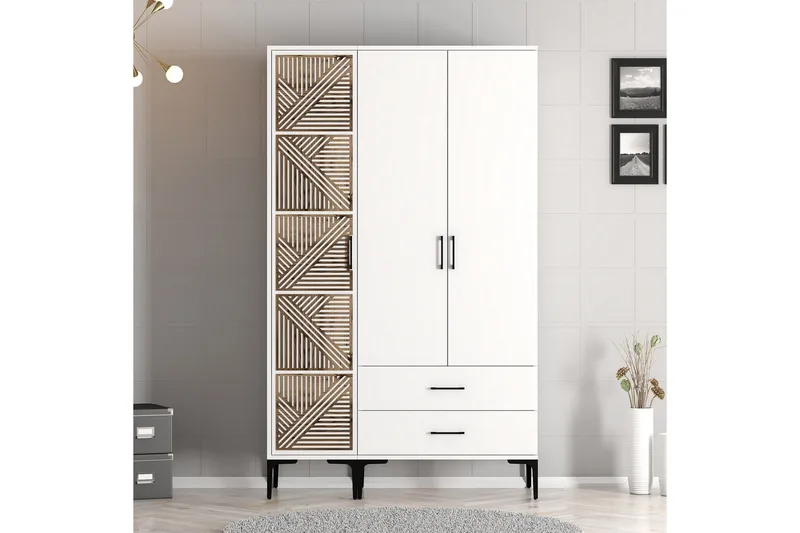 Vaatekaappi Kumsal 120 cm - Valkoinen - Säilytys - Vaatesäilytys - Vaatekaappi