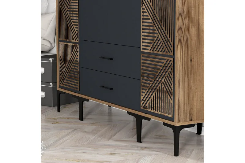 Vaatekaappi Kumsal 160 cm - Antrasiitti - Säilytys - Vaatesäilytys - Vaatekaappi