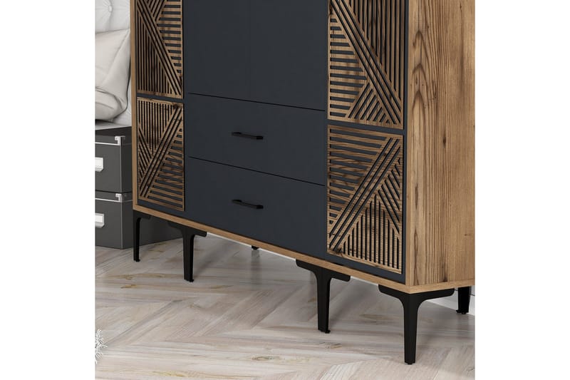 Vaatekaappi Kumsal 160 cm - Antrasiitti - Säilytys - Vaatesäilytys - Vaatekaappi