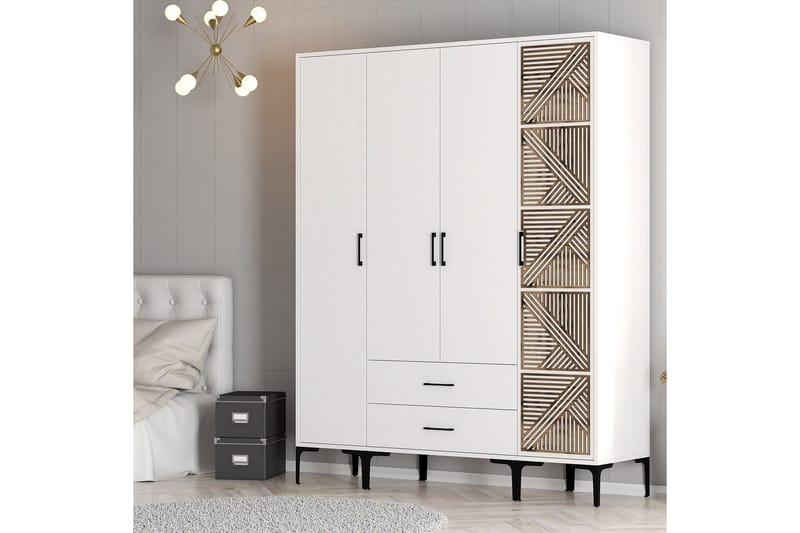 Vaatekaappi Kumsal 160 cm - Valkoinen - Säilytys - Vaatesäilytys - Vaatekaappi