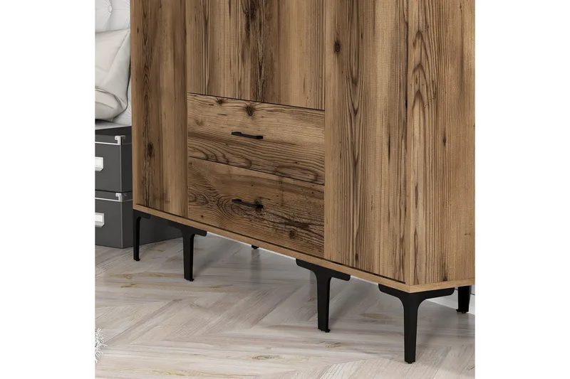 Vaatekaappi Kumsal 160 cm - Pähkinä - Säilytys - Vaatesäilytys - Vaatekaappi