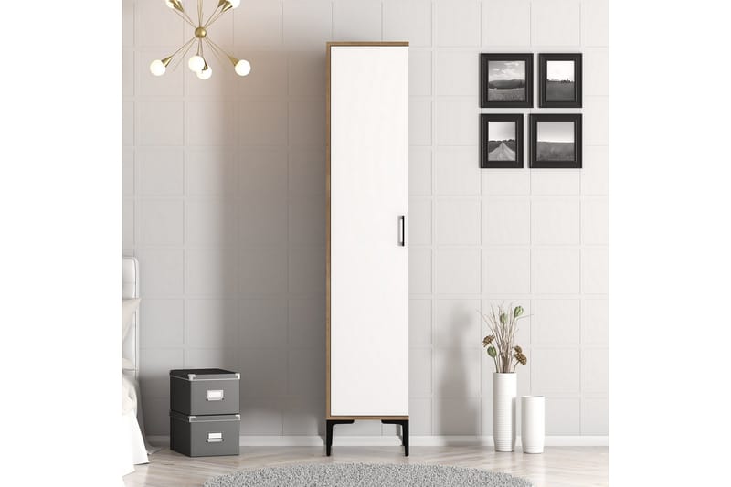 Vaatekaappi Kumsal 40 cm, Pähkinä/Valkoinen