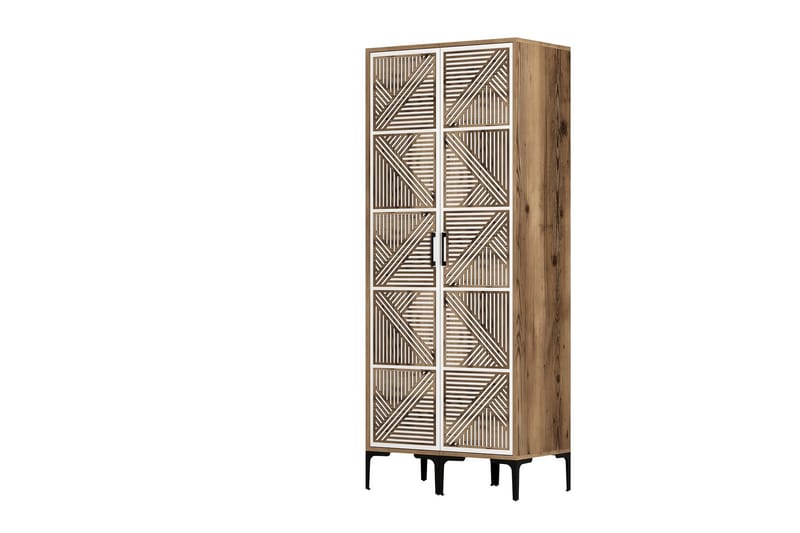 Vaatekaappi Kumsal 80 cm - Ruskea/Valkoinen - Säilytys - Vaatesäilytys - Vaatekaappi