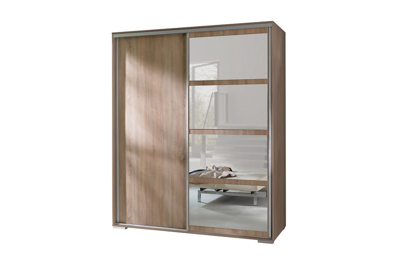 Vaatekaappi Leo 180x66x217 cm - Beige / Ruskea / Valkoinen - Säilytys - Vaatesäilytys - Vaatekaappi