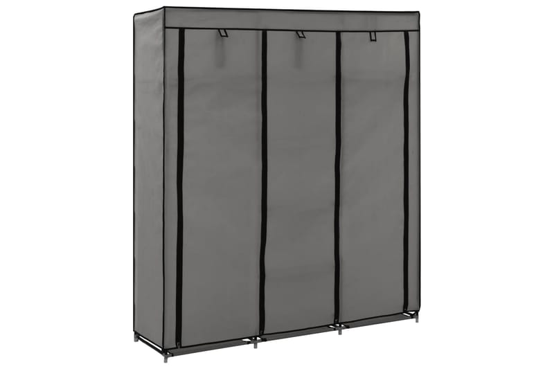 Vaatekaappi lokeroilla & tangoilla kangas 150x45x175cm - Harmaa - Säilytys - Vaates�äilytys - Vaatekaappi