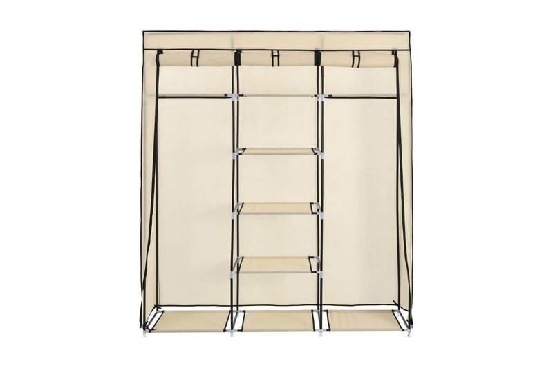Vaatekaappi lokeroilla & tangoilla kangas 150x45x175cm kerma - Kerma - Säilytys - Vaatesäilytys - Vaatekaappi
