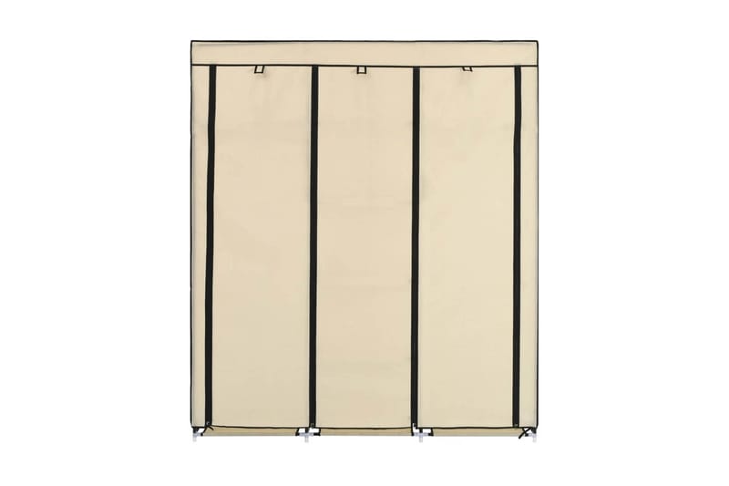 Vaatekaappi lokeroilla & tangoilla kangas 150x45x175cm kerma - Kerma - Säilytys - Vaatesäilytys - Vaatekaappi