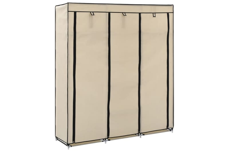 Vaatekaappi lokeroilla & tangoilla kangas 150x45x175cm kerma - Kerma - Säilytys - Vaatesäilytys - Vaatekaappi