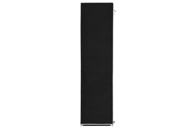 Vaatekaappi lokeroilla & tangoilla kangas 150x45x175cm musta - Musta - Säilytys - Vaatesäilytys - Vaatekaappi