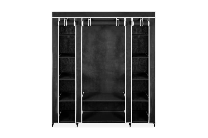 Vaatekaappi lokeroilla & tangoilla kangas 45x150x176cm - Musta - Säilytys - Vaatesäilytys - Vaatekaappi