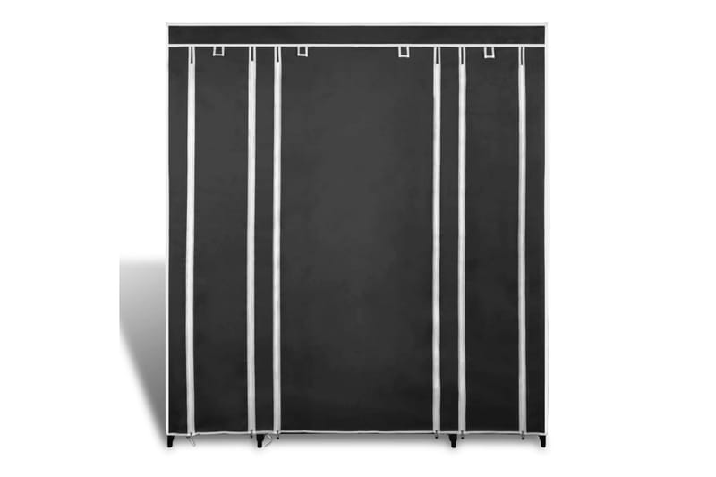 Vaatekaappi lokeroilla & tangoilla kangas 45x150x176cm - Musta - Säilytys - Vaatesäilytys - Vaatekaappi