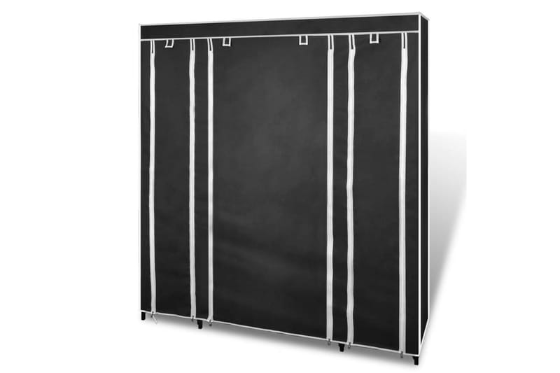 Vaatekaappi lokeroilla & tangoilla kangas 45x150x176cm - Musta - Säilytys - Vaatesäilytys - Vaatekaappi