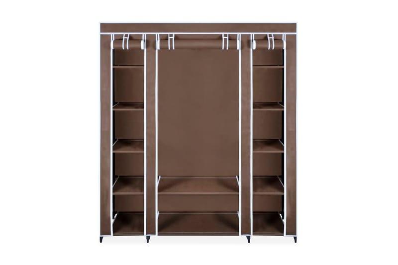 Vaatekaappi lokeroilla ja tangoilla kangas 45x150x176 cm - Ruskea - Säilytys - Vaatesäilytys - Vaatekaappi