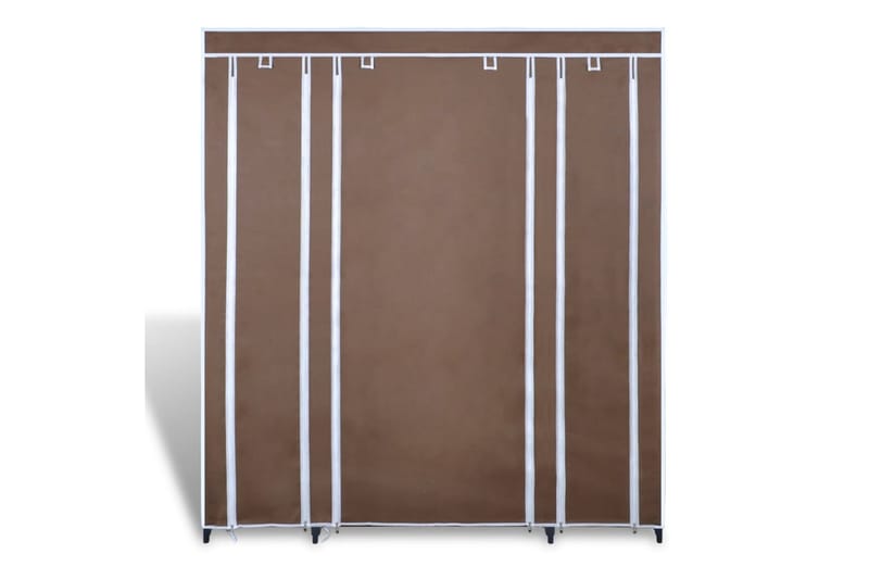 Vaatekaappi lokeroilla ja tangoilla kangas 45x150x176 cm - Ruskea - Säilytys - Vaatesäilytys - Vaatekaappi