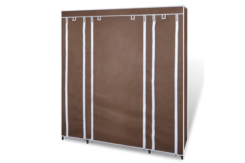 Vaatekaappi lokeroilla ja tangoilla kangas 45x150x176 cm - Ruskea - Säilytys - Vaatesäilytys - Vaatekaappi