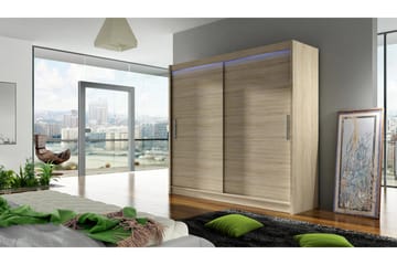 Vaatekaappi London 180x57x215 cm - Beige - Säilytys - Vaatesäilytys - Vaatekaappi