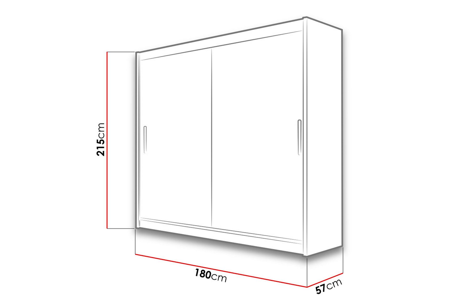Vaatekaappi London 180x57x215 cm - Beige - Säilytys - Vaatesäilytys - Vaatekaappi