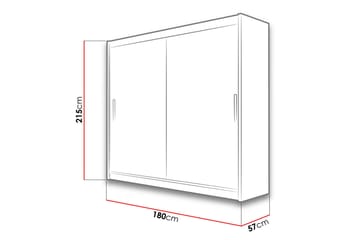 Vaatekaappi London 180x57x215 cm - Beige - Säilytys - Vaatesäilytys - Vaatekaappi