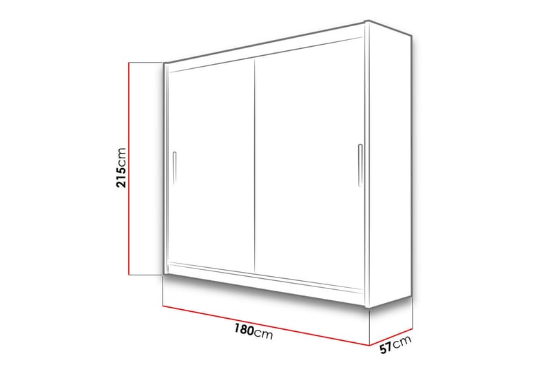 Vaatekaappi London 180x57x215 cm - Beige - Säilytys - Vaatesäilytys - Vaatekaappi