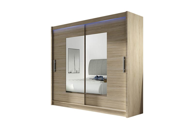 Vaatekaappi London 180x57x215 cm - Beige - Säilytys - Vaatesäilytys - Vaatekaappi