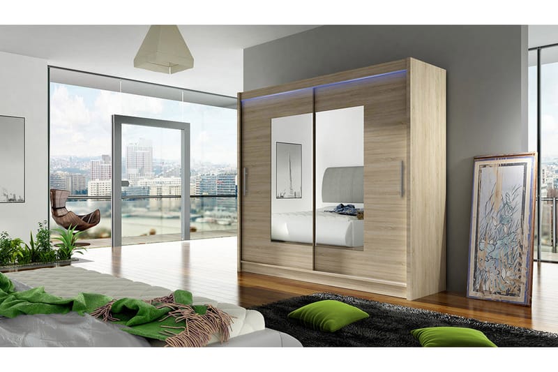 Vaatekaappi London 180x57x215 cm - Beige - Säilytys - Vaatesäilytys - Vaatekaappi