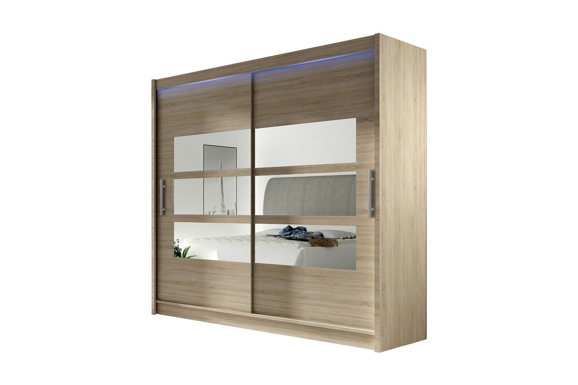 Vaatekaappi London 180x57x215 cm - Beige - Säilytys - Vaatesäilytys - Vaatekaappi