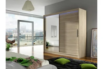 Vaatekaappi London 180x57x215 cm - Beige - Säilytys - Vaatesäilytys - Vaatekaappi