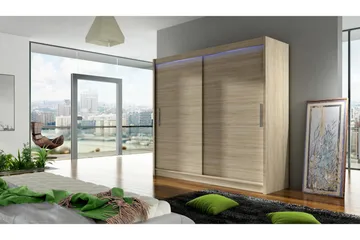 Vaatekaappi London 180x57x215 cm - Beige - Säilytys - Vaatesäilytys - Vaatekaappi