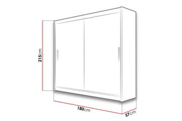 Vaatekaappi London 180x57x215 cm - Beige - Säilytys - Vaatesäilytys - Vaatekaappi