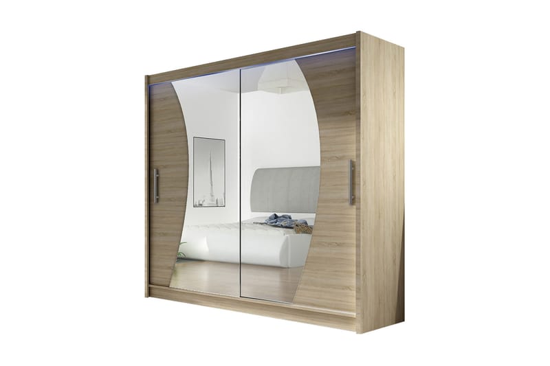 Vaatekaappi London 180x57x215 cm - Beige/Valkoinen - Säilytys - Vaatesäilytys - Vaatekaappi