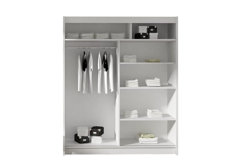 Vaatekaappi London 180x57x215 cm - Beige/Valkoinen - Säilytys - Vaatesäilytys - Vaatekaappi