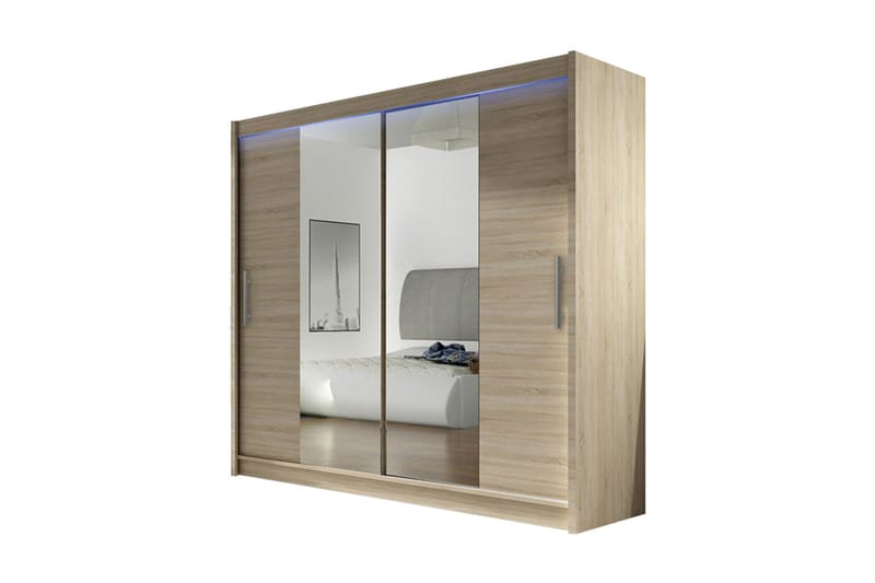 Vaatekaappi London 180x57x215 cm - Beige/Valkoinen - Säilytys - Vaatesäilytys - Vaatekaappi