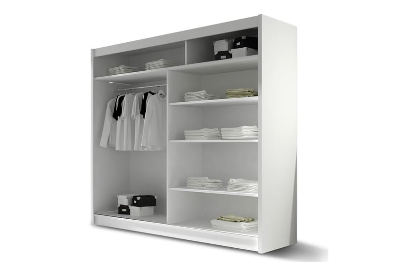 Vaatekaappi London 180x57x215 cm - Beige/Valkoinen - Säilytys - Vaatesäilytys - Vaatekaappi