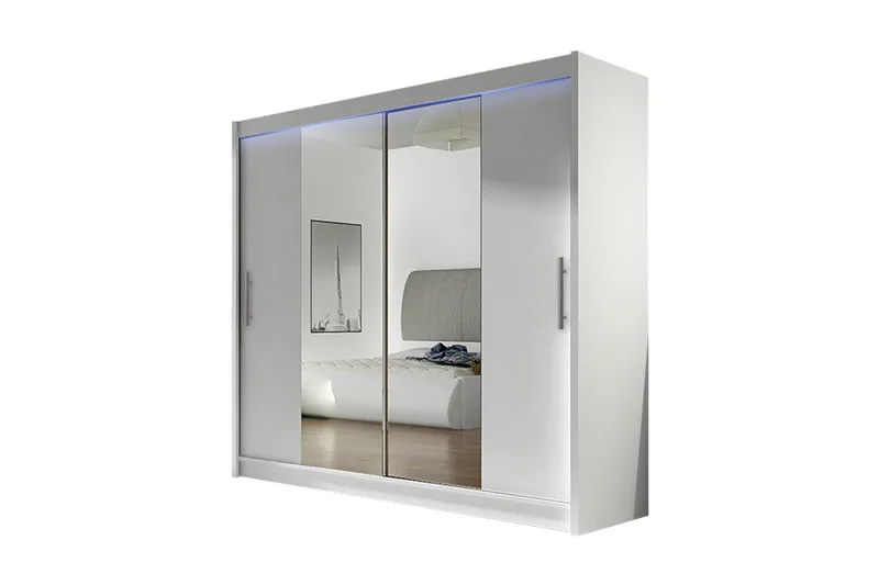 Vaatekaappi London 180x57x215 cm, Valkoinen