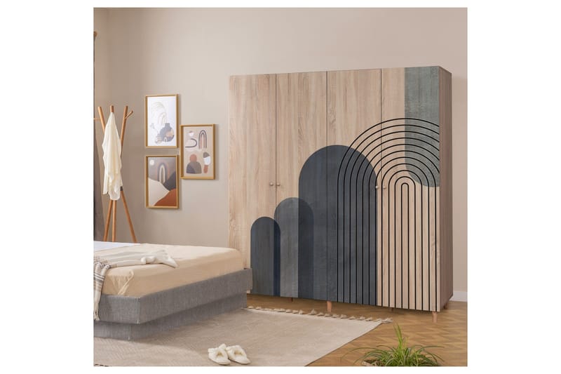 Vaatekaappi Loni 180 cm, Ruskea