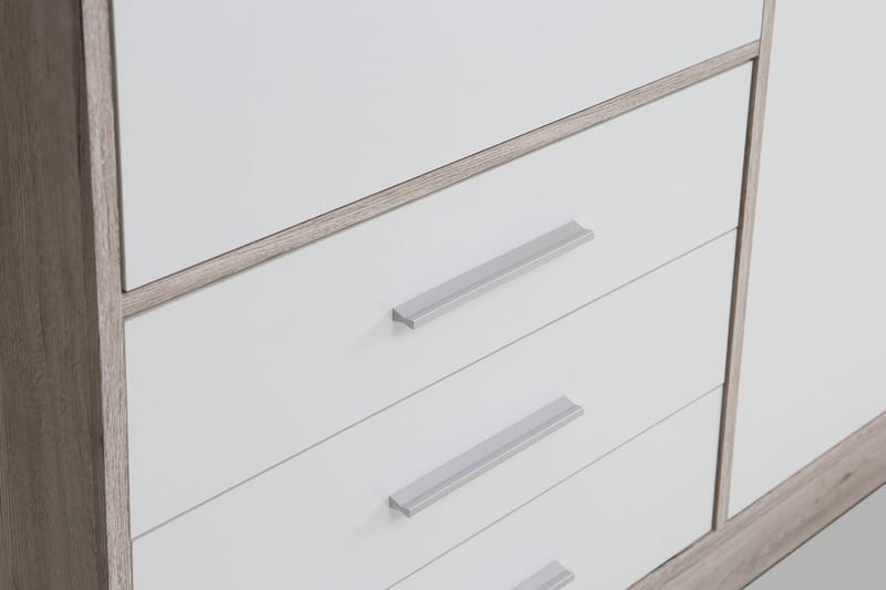 Vaatekaappi Lyoth 207 cm - Ruskea/Valkoinen - Säilytys - Vaatesäilytys - Vaatekaappi