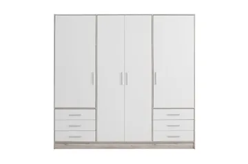 Vaatekaappi Lyoth 207 cm - Ruskea/Valkoinen - Säilytys - Vaatesäilytys - Vaatekaappi