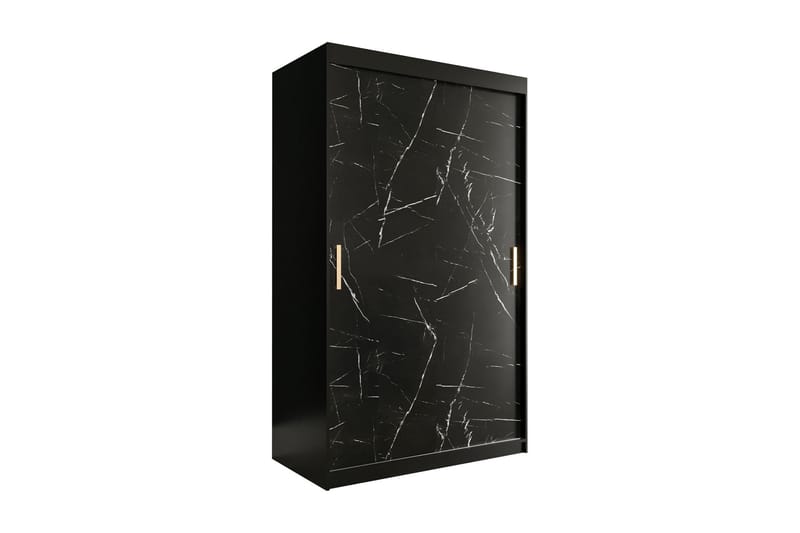 Vaatekaappi Marmesa 120 cm Marmorikuvio - Musta - Säilytys - Vaatesäilytys - Vaatekaappi