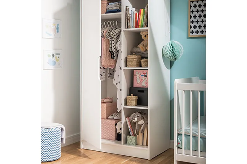 Vaatekaappi Maxim Valkoinen - VOX - Säilytys - Vaatesäilytys - Vaatekaappi