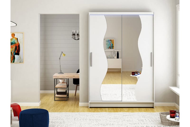 Vaatekaappi Miami 120x58x200 cm - Beige/Valkoinen - Säilytys - Vaatesäilytys - Vaatekaappi