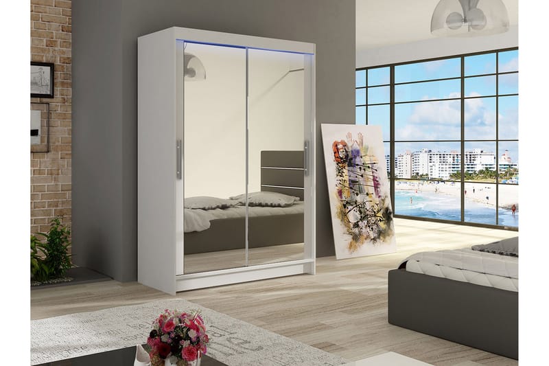 Vaatekaappi Miami 120x58x200 cm - Beige/Valkoinen - Säilytys - Vaatesäilytys - Vaatekaappi