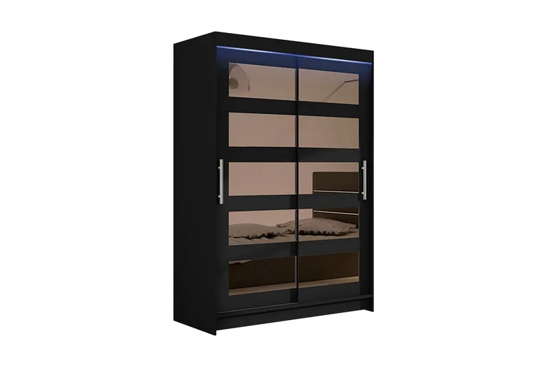 Vaatekaappi Miami 120x58x200 cm - Musta - Säilytys - Vaatesäilytys - Vaatekaappi
